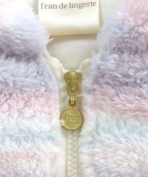 fran de lingerie(フランデランジェリー)の「memory fleece マイクロフリース パーカー上下セット(ルームウェア/パジャマ・レディース・ホワイト/パープル/ネイビー/オフホワイト/ピンク/オレンジ/ミント/ダークブルー/ワイン/ブルー/サックスブルー/チョコ/ローズ/ブルーパープル/グレー・M-L)」の18枚目の写真