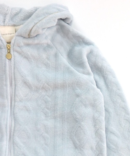 fran de lingerie(フランデランジェリー)の「memory fleece マイクロフリース パーカー上下セット(ルームウェア/パジャマ・レディース・ホワイト/パープル/ネイビー/オフホワイト/ピンク/オレンジ/ミント/ダークブルー/ワイン/ブルー/サックスブルー/チョコ/ローズ/ブルーパープル/グレー・M-L)」の22枚目の写真