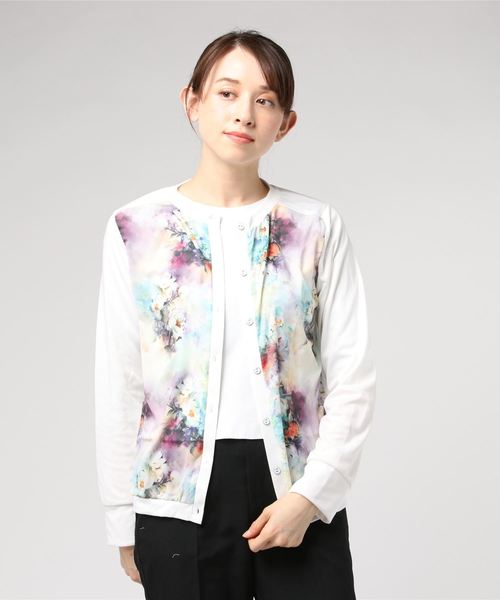 salle de bal（サルデバル）の「【For the people/フォーザピープル】水彩調花柄プリント　カーディガン　AOD（カーディガン/ボレロ・レディース・ネイビー/オフホワイト・FREE）」の12枚目の写真