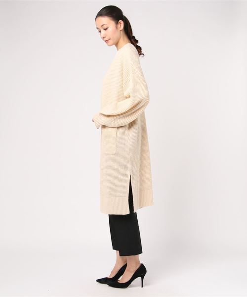 WEGO（ウィゴー）の「WEGO/ワッフルロングカーディガン（カーディガン/ボレロ・レディース・パープル/ライトブラウン/ライトベージュ・FREE）」の5枚目の写真