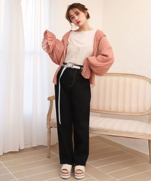 one after another NICE CLAUP(ワンアフターアナザーナイスクラップ)の「ベルト付きデニムパンツ(デニムパンツ・レディース・アイボリー/ブラック/ブルー/ネイビー・SMALL/MEDIUM)」の13枚目の写真