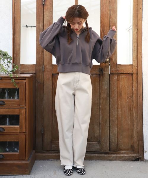 one after another NICE CLAUP(ワンアフターアナザーナイスクラップ)の「ベルト付きデニムパンツ(デニムパンツ・レディース・アイボリー/ブラック/ブルー/ネイビー・SMALL/MEDIUM)」の15枚目の写真