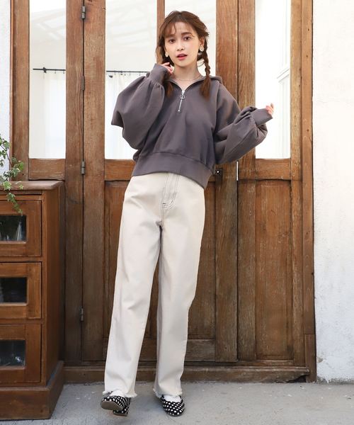 one after another NICE CLAUP(ワンアフターアナザーナイスクラップ)の「ベルト付きデニムパンツ(デニムパンツ・レディース・アイボリー/ブラック/ブルー/ネイビー・SMALL/MEDIUM)」の16枚目の写真