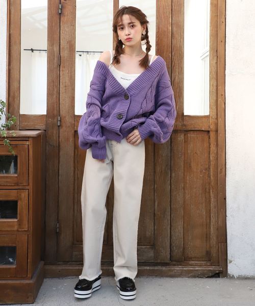 one after another NICE CLAUP(ワンアフターアナザーナイスクラップ)の「ベルト付きデニムパンツ(デニムパンツ・レディース・アイボリー/ブラック/ブルー/ネイビー・SMALL/MEDIUM)」の17枚目の写真