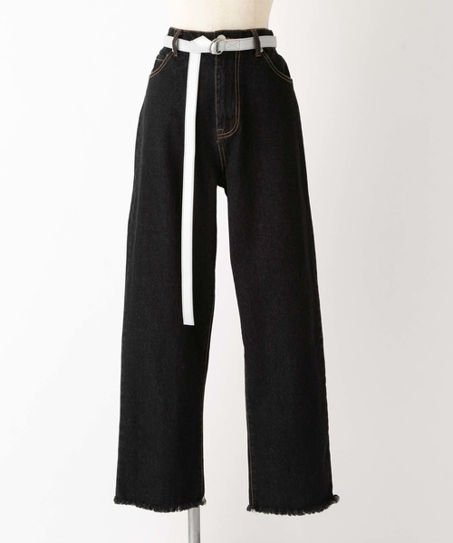 one after another NICE CLAUP(ワンアフターアナザーナイスクラップ)の「ベルト付きデニムパンツ(デニムパンツ・レディース・アイボリー/ブラック/ブルー/ネイビー・SMALL/MEDIUM)」の19枚目の写真