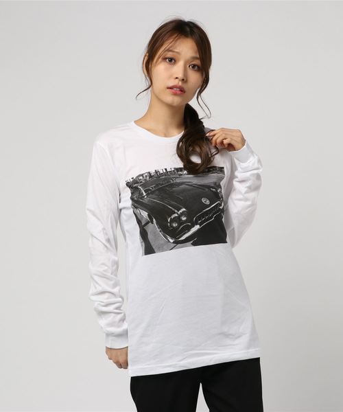 Khaju(カージュ)の「STAR&STRIPE:フォトロングスリーブTEE(Tシャツ/カットソー・レディース・ホワイト/ライトホワイト/ストーン/ホワイト系その他・ONE SIZE)」の5枚目の写真