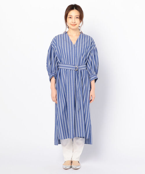 NOLLEY’S（ノーリーズ）の「【別注】シャツワンピース（ワンピース・レディース・ブルー系その他3/カーキ/ネイビー・36/38）」の4枚目の写真