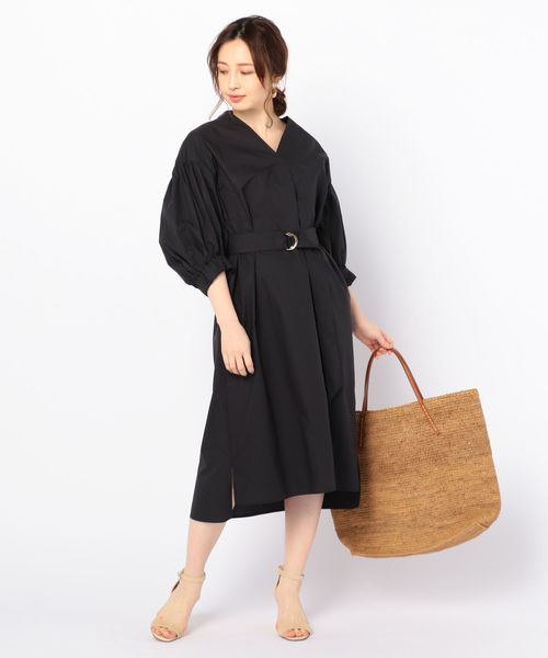 NOLLEY’S（ノーリーズ）の「【別注】シャツワンピース（ワンピース・レディース・ブルー系その他3/カーキ/ネイビー・36/38）」の2枚目の写真