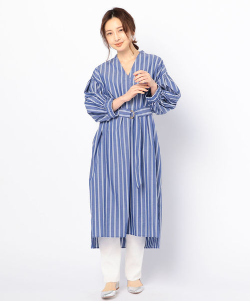 NOLLEY’S（ノーリーズ）の「【別注】シャツワンピース（ワンピース・レディース・ブルー系その他3/カーキ/ネイビー・36/38）」の9枚目の写真