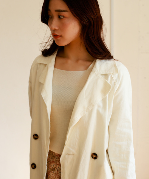 Auntie Rosa（アンティローザ）の「【Auntie Rosa】リネンロングトレンチコート（トレンチコート・レディース・ホワイト/ベージュ・FREE）」の10枚目の写真