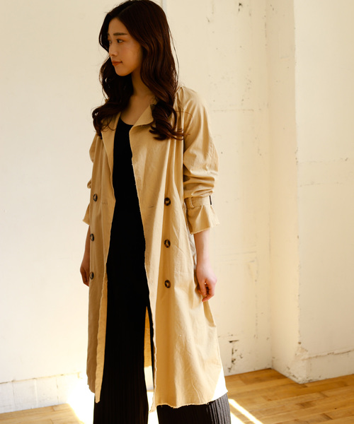 Auntie Rosa（アンティローザ）の「【Auntie Rosa】リネンロングトレンチコート（トレンチコート・レディース・ホワイト/ベージュ・FREE）」の21枚目の写真
