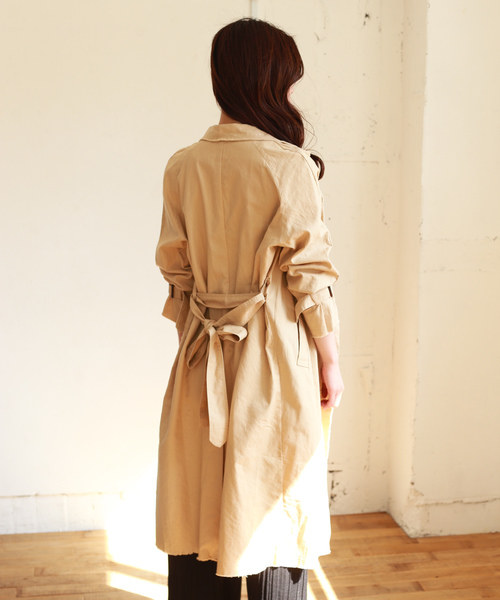 Auntie Rosa（アンティローザ）の「【Auntie Rosa】リネンロングトレンチコート（トレンチコート・レディース・ホワイト/ベージュ・FREE）」の22枚目の写真