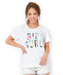 【RIP CURL リップカール】レディースロゴプリントTシャツ/半袖  ボタニカルプリント
