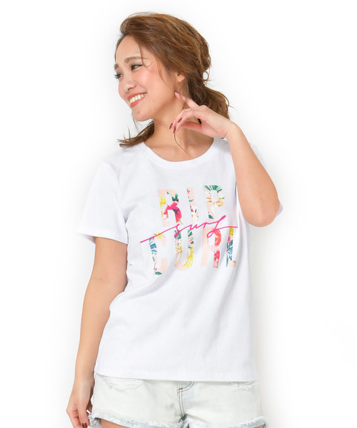 rip curl(リップカール)の「【RIP CURL リップカール】レディースロゴプリントTシャツ/半袖 ボタニカルプリント(Tシャツ/カットソー・レディース・ブラック/ピンク・MEDIUM/LARGE)」の4枚目の写真