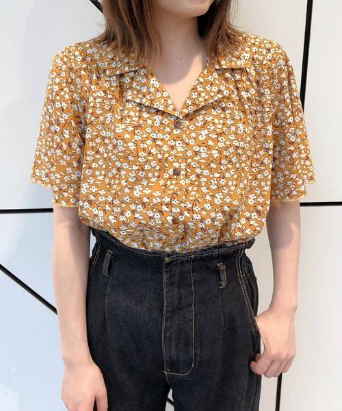 one after another NICE CLAUP(ワンアフターアナザーナイスクラップ)の「開襟フレア袖シャツブラウス(シャツ/ブラウス・レディース・ブラウン/アイボリー/その他/ブラック系その他/ブラウン系その他/イエロー系その他/ライトベージュ/ドット/チェック・FREE)」の6枚目の写真