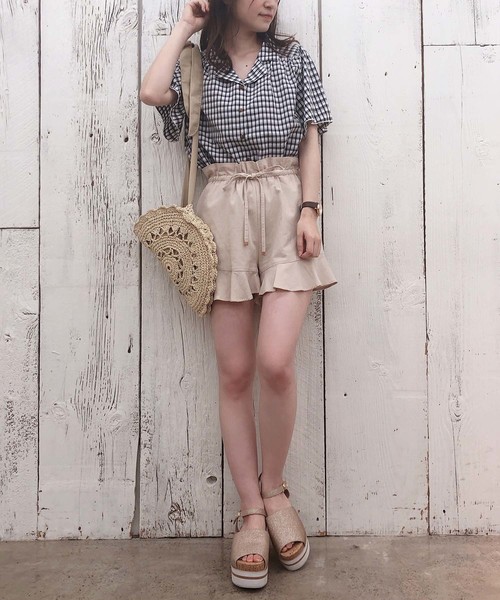 one after another NICE CLAUP(ワンアフターアナザーナイスクラップ)の「開襟フレア袖シャツブラウス(シャツ/ブラウス・レディース・ブラウン/アイボリー/その他/ブラック系その他/ブラウン系その他/イエロー系その他/ライトベージュ/ドット/チェック・FREE)」の12枚目の写真