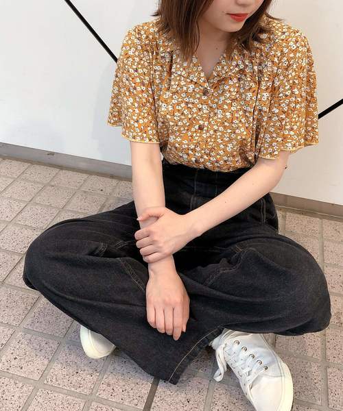 one after another NICE CLAUP(ワンアフターアナザーナイスクラップ)の「開襟フレア袖シャツブラウス(シャツ/ブラウス・レディース・ブラウン/アイボリー/その他/ブラック系その他/ブラウン系その他/イエロー系その他/ライトベージュ/ドット/チェック・FREE)」の13枚目の写真