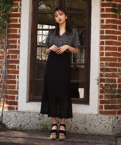 one after another NICE CLAUP(ワンアフターアナザーナイスクラップ)の「開襟フレア袖シャツブラウス(シャツ/ブラウス・レディース・ブラウン/アイボリー/その他/ブラック系その他/ブラウン系その他/イエロー系その他/ライトベージュ/ドット/チェック・FREE)」の18枚目の写真