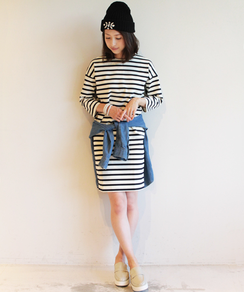 BEAUTY&YOUTH UNITED ARROWS（ビューティーアンドユースユナイテッドアローズ）の「BYTF ∵ポンチボーダー柄タイトスカート ◆（スカート・レディース・ネイビー/オフホワイト/ブラック/レッド・SMALL/MEDIUM）」の17枚目の写真