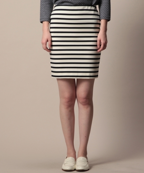 BEAUTY&YOUTH UNITED ARROWS（ビューティーアンドユースユナイテッドアローズ）の「BYTF ∵ポンチボーダー柄タイトスカート ◆（スカート・レディース・ネイビー/オフホワイト/ブラック/レッド・SMALL/MEDIUM）」の7枚目の写真