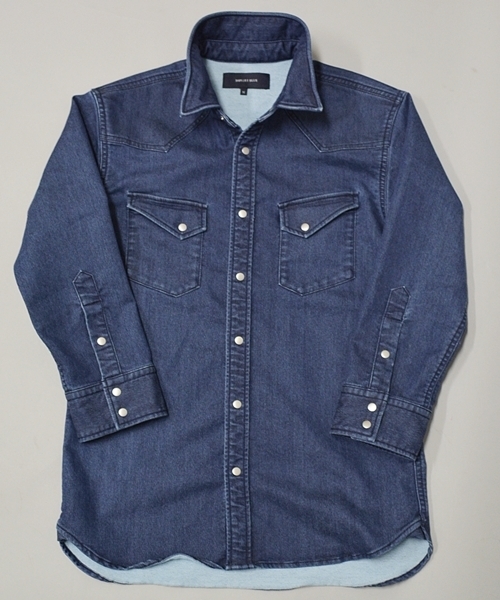 SHIPS JET BLUE(シップスジェットブルー)の「★★JB: ニットデニムシャツ■(シャツ/ブラウス・メンズ・ダークインディゴブルー・MEDIUM/SMALL/LARGE)」の9枚目の写真