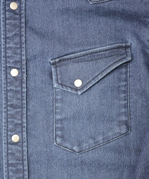 SHIPS JET BLUE(シップスジェットブルー)の「★★JB: ニットデニムシャツ■(シャツ/ブラウス・メンズ・ダークインディゴブルー・MEDIUM/SMALL/LARGE)」の3枚目の写真