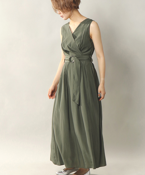 notch.（ノッチ）の「ヴィンテージサテンワンピース（ワンピース・レディース・ブラウン/オリーブ・M/L）」の2枚目の写真