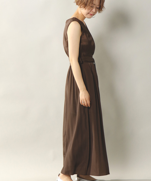 notch.（ノッチ）の「ヴィンテージサテンワンピース（ワンピース・レディース・ブラウン/オリーブ・M/L）」の5枚目の写真