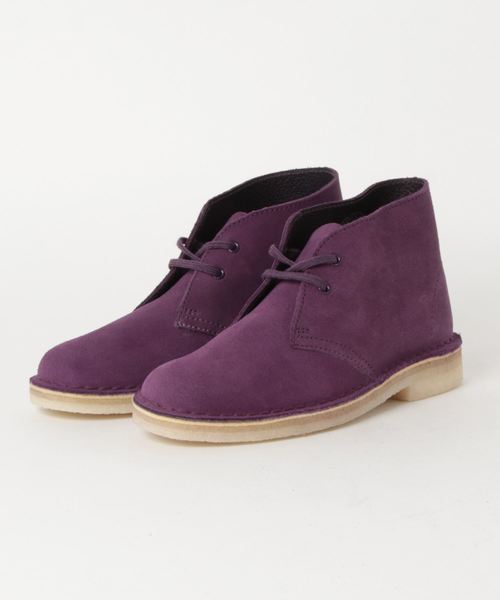 clarks desert boots purple