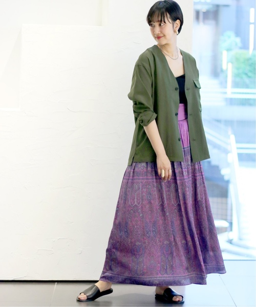CITYSHOP(シティーショップ)の「バティックガラスカート(スカート・レディース・パープル・38/36)」の2枚目の写真