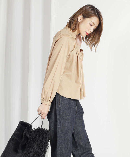 Kelen（ケレン）の「「KELEN / ケレン」スタンドカラータックブラウス"Stella"（シャツ/ブラウス・レディース・ブラック/ベージュ/オフホワイト・S/M）」の11枚目の写真