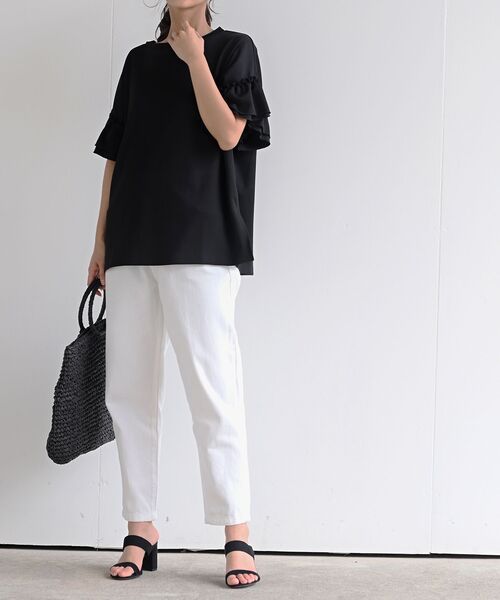 rps（アールピーエス）の「ラップウエストデニムマムパンツ（デニムパンツ・レディース・ネイビー/ブルー/ブルー系その他/アイボリー/カーキ/ブラウン/パープル/ブラック/ミント/オフホワイト・M/L）」の13枚目の写真