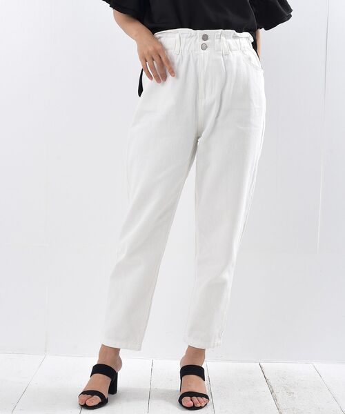 rps（アールピーエス）の「ラップウエストデニムマムパンツ（デニムパンツ・レディース・ネイビー/ブルー/ブルー系その他/アイボリー/カーキ/ブラウン/パープル/ブラック/ミント/オフホワイト・M/L）」の20枚目の写真