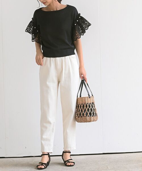 rps（アールピーエス）の「ラップウエストデニムマムパンツ（デニムパンツ・レディース・ネイビー/ブルー/ブルー系その他/アイボリー/カーキ/ブラウン/パープル/ブラック/ミント/オフホワイト・M/L）」の21枚目の写真