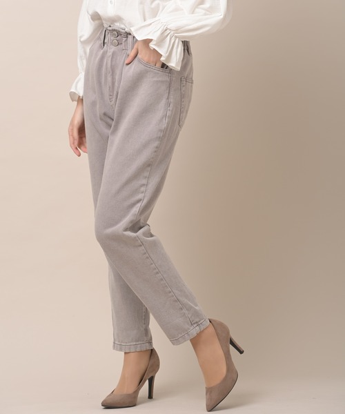 rps（アールピーエス）の「ラップウエストデニムマムパンツ（デニムパンツ・レディース・ネイビー/ブルー/ブルー系その他/アイボリー/カーキ/ブラウン/パープル/ブラック/ミント/オフホワイト・M/L）」の10枚目の写真