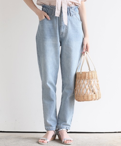 rps（アールピーエス）の「ラップウエストデニムマムパンツ（デニムパンツ・レディース・ネイビー/ブルー/ブルー系その他/アイボリー/カーキ/ブラウン/パープル/ブラック/ミント/オフホワイト・M/L）」の9枚目の写真