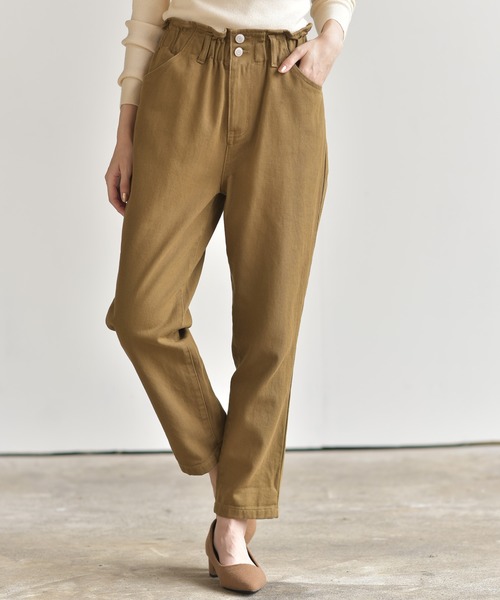 rps（アールピーエス）の「ラップウエストデニムマムパンツ（デニムパンツ・レディース・ネイビー/ブルー/ブルー系その他/アイボリー/カーキ/ブラウン/パープル/ブラック/ミント/オフホワイト・M/L）」の4枚目の写真