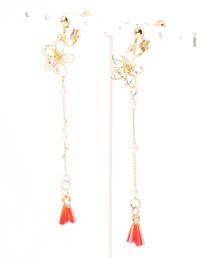 【カヤ】花飾り色房イヤリング