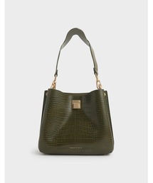 CHARLES & KEITH | クロックエフェクト バケツショルダーバッグ / Croc-Effect Bucket Shoulder Bag(ハンドバッグ)