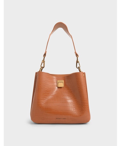 CHARLES & KEITH（チャールズ & キース）の「クロックエフェクト バケツショルダーバッグ / CrocEffect