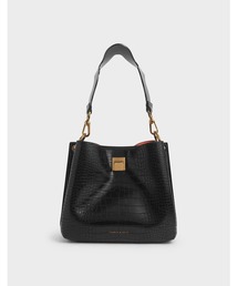 CHARLES & KEITH | クロックエフェクト バケツショルダーバッグ / Croc-Effect Bucket Shoulder Bag(ハンドバッグ)