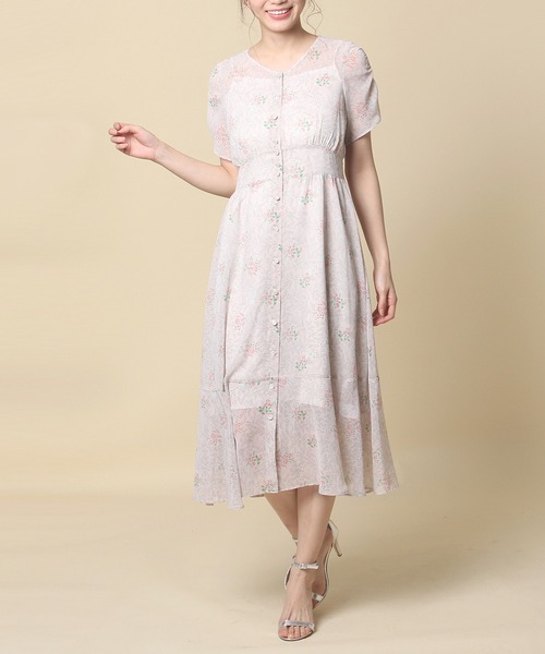 セール 小花柄ガウンマキシワンピース ワンピース ワンピース Tiara ローズティアラ のファッション Tiara Rose