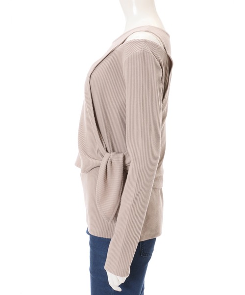 fifth（フィフス）の「レイヤード風アシンメトリートップス（Tシャツ/カットソー・レディース・ライトカーキ/グレイッシュベージュ・MEDIUM）」の9枚目の写真