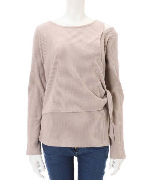 fifth（フィフス）の「レイヤード風アシンメトリートップス（Tシャツ/カットソー・レディース・ライトカーキ/グレイッシュベージュ・MEDIUM）」の13枚目の写真