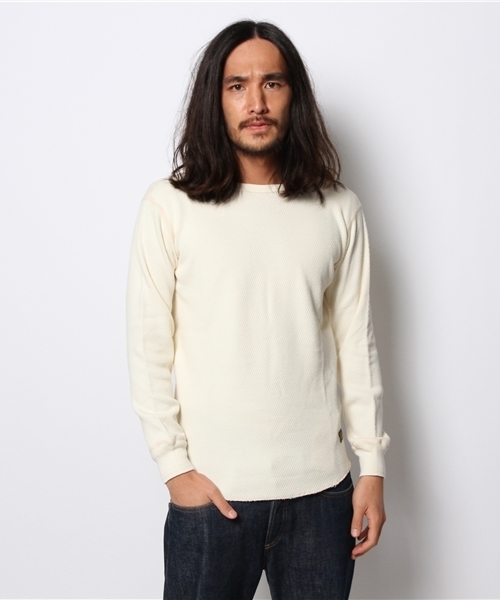 JOURNAL STANDARD relume(ジャーナルスタンダード レリューム)の「PIG&ROOSTER / ピッグ&ルースター: OLD WAFFLE CREW / カットソー(Tシャツ/カットソー・メンズ・ブラック/ホワイト/カーキ/オリーブ・42/40)」の2枚目の写真