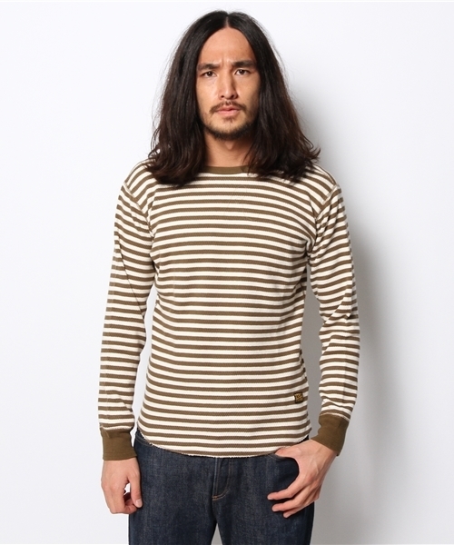 JOURNAL STANDARD relume(ジャーナルスタンダード レリューム)の「PIG&ROOSTER / ピッグ&ルースター: OLD WAFFLE CREW / カットソー(Tシャツ/カットソー・メンズ・ブラック/ホワイト/カーキ/オリーブ・42/40)」の3枚目の写真