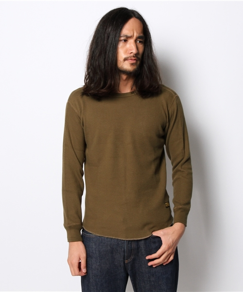 JOURNAL STANDARD relume(ジャーナルスタンダード レリューム)の「PIG&ROOSTER / ピッグ&ルースター: OLD WAFFLE CREW / カットソー(Tシャツ/カットソー・メンズ・ブラック/ホワイト/カーキ/オリーブ・42/40)」の4枚目の写真