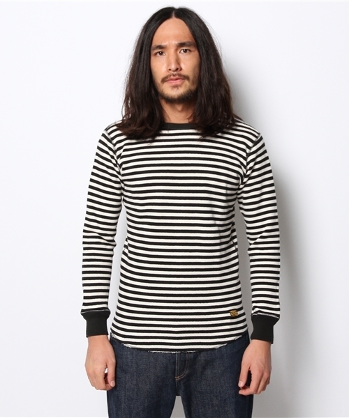 JOURNAL STANDARD relume(ジャーナルスタンダード レリューム)の「PIG&ROOSTER / ピッグ&ルースター: OLD WAFFLE CREW / カットソー(Tシャツ/カットソー・メンズ・ブラック/ホワイト/カーキ/オリーブ・42/40)」の6枚目の写真