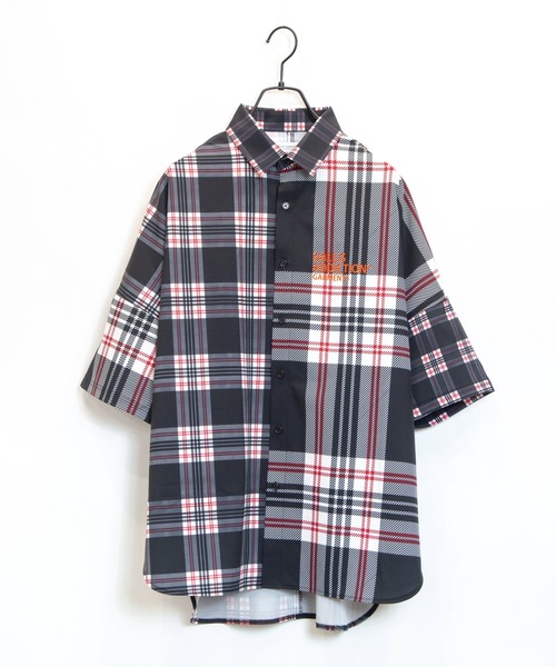 GALLIS ADDICTION（ガリスアディクション）の「GA切替チェック半袖シャツ（シャツ/ブラウス・メンズ・ブラック/ベージュ・FREE）」の12枚目の写真