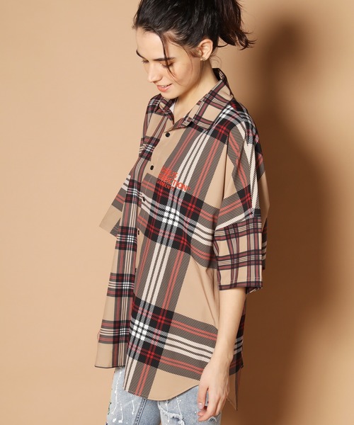 GALLIS ADDICTION（ガリスアディクション）の「GA切替チェック半袖シャツ（シャツ/ブラウス・メンズ・ブラック/ベージュ・FREE）」の17枚目の写真